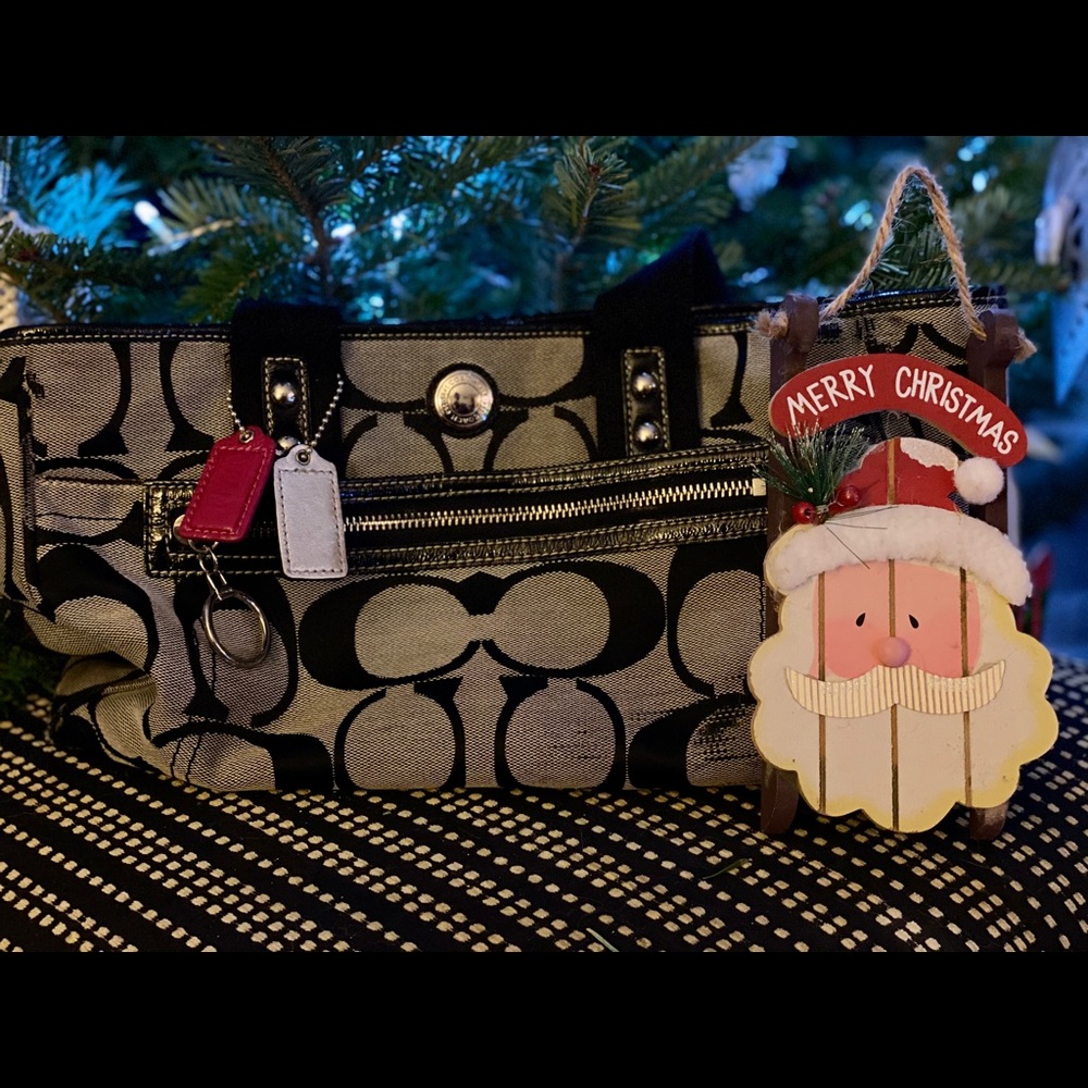 Coach Signature Carly Black Purse